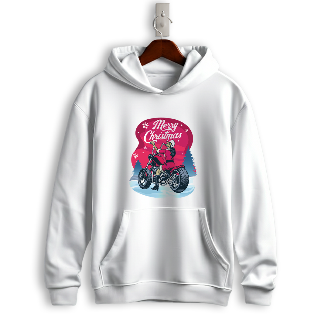 Santa Riding Motorcycle Christmas Hoodie