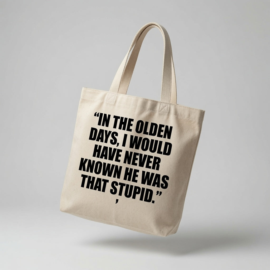 Funny Natural Cotton Canvas Tote Bag - Sarcastic Humor Reusable Shopping Tote