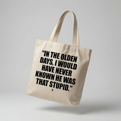Funny Natural Cotton Canvas Tote Bag - Sarcastic Humor Reusable Shopping Tote
