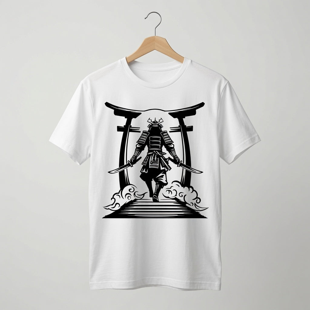 Samurai Torii Gate T-Shirt Japanese Graphic Tee White