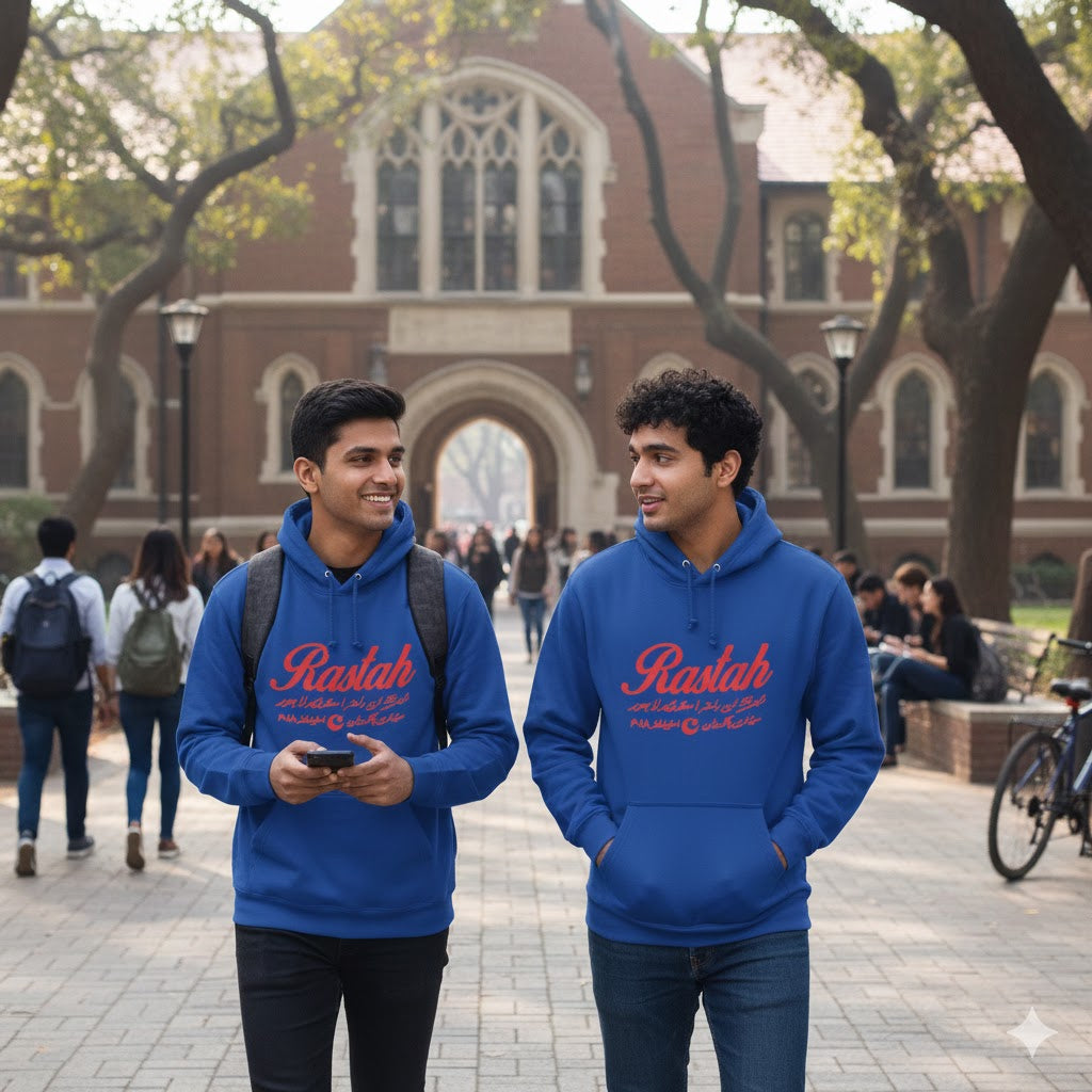 Rastah Text Hoodie – Urdu Typography Minimal Streetwear Pullover