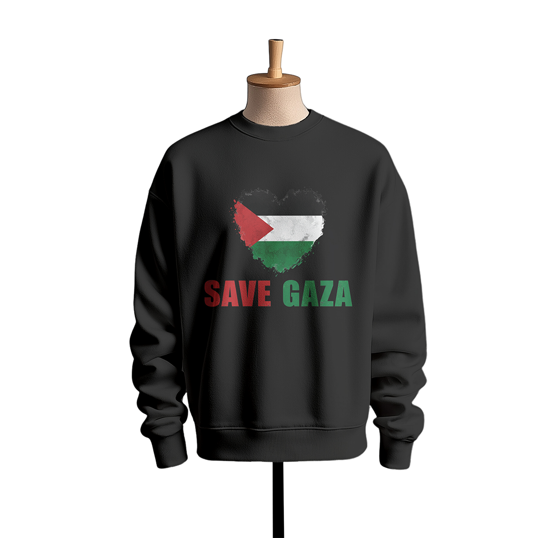 Gaza Flag Heart Crewneck