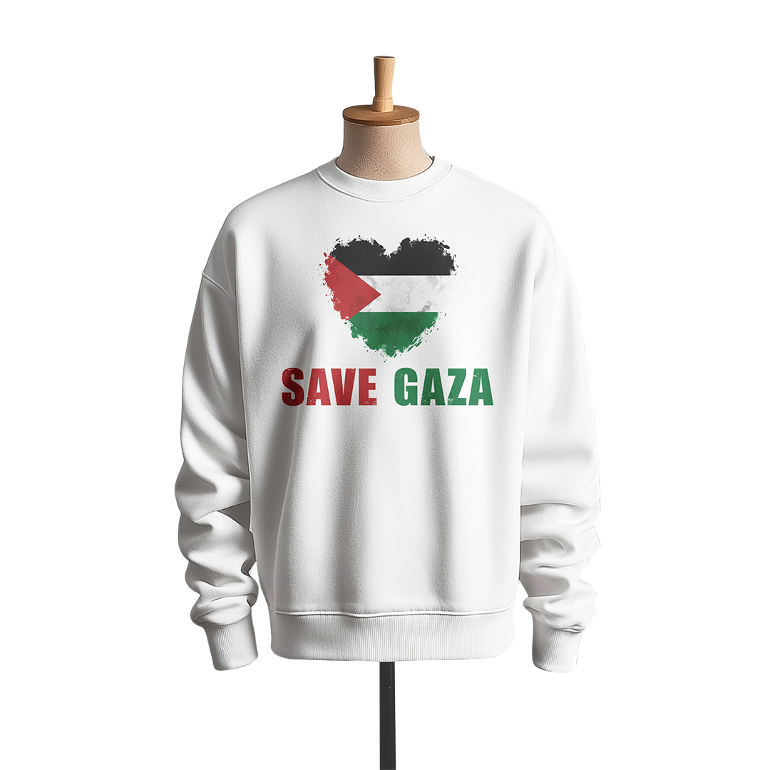 Gaza Flag Heart Crewneck