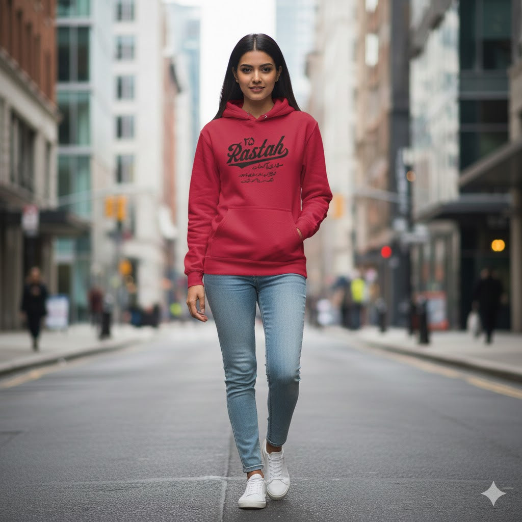 Rasta text 25 Urdu Typography Hoodie – Minimal Streetwear Pullover