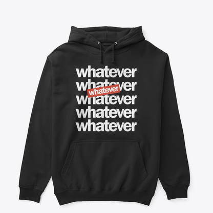 "WHATEVER" Urban Slap-Tag Hoodie | Edgy Street-Art Graphic Pullover