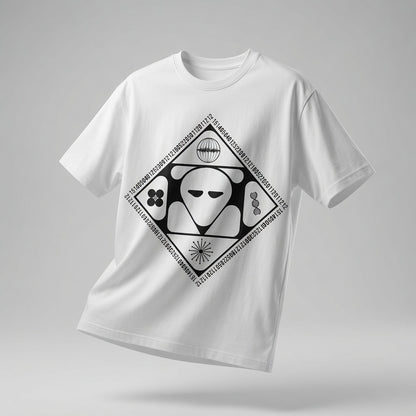 Cyberpunk Alien T-Shirt Futuristic Graphic Tee Sci-Fi Streetwear Men's Black White