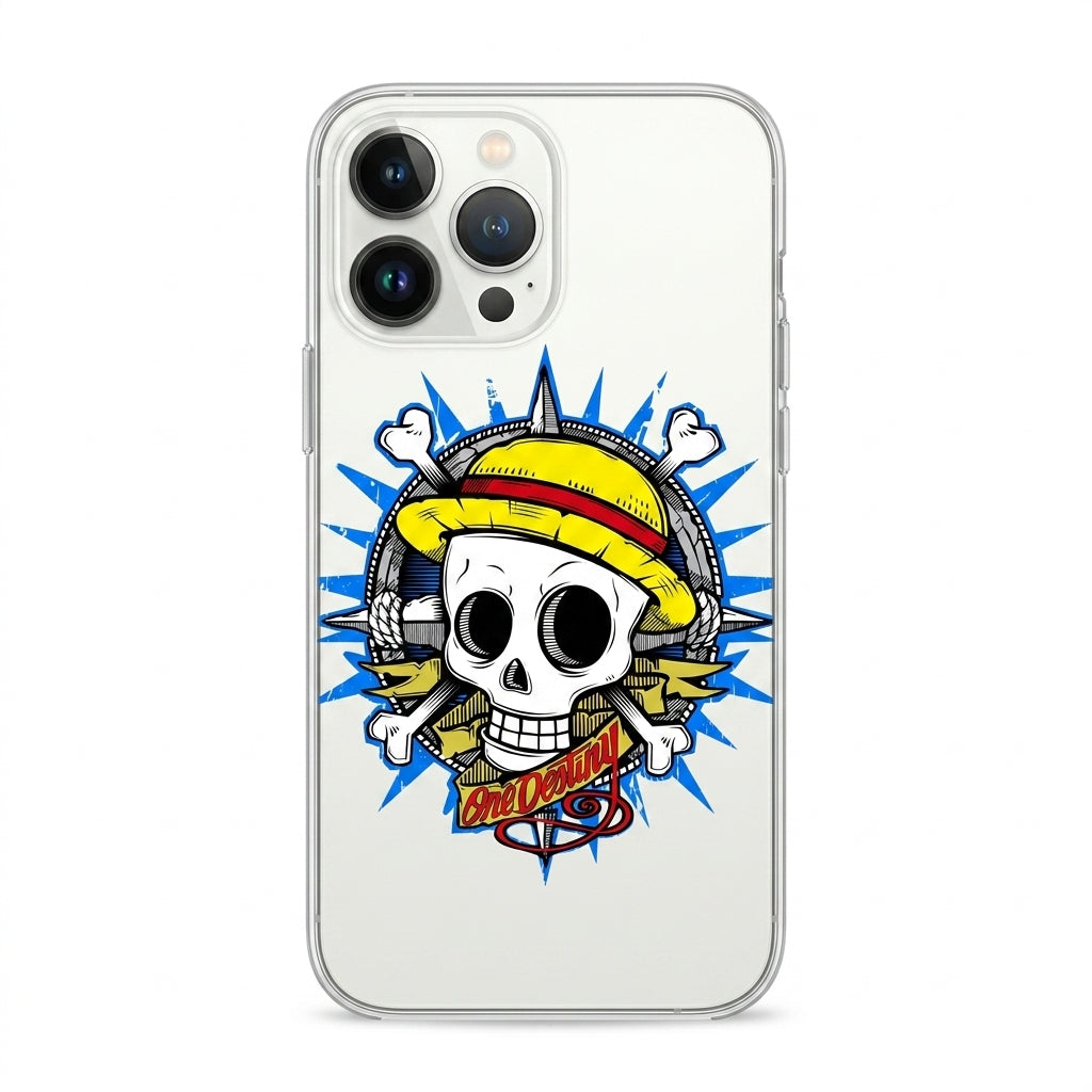 One Piece Straw Hat Skull Clear iPhone Case | Anime Graphic Cover