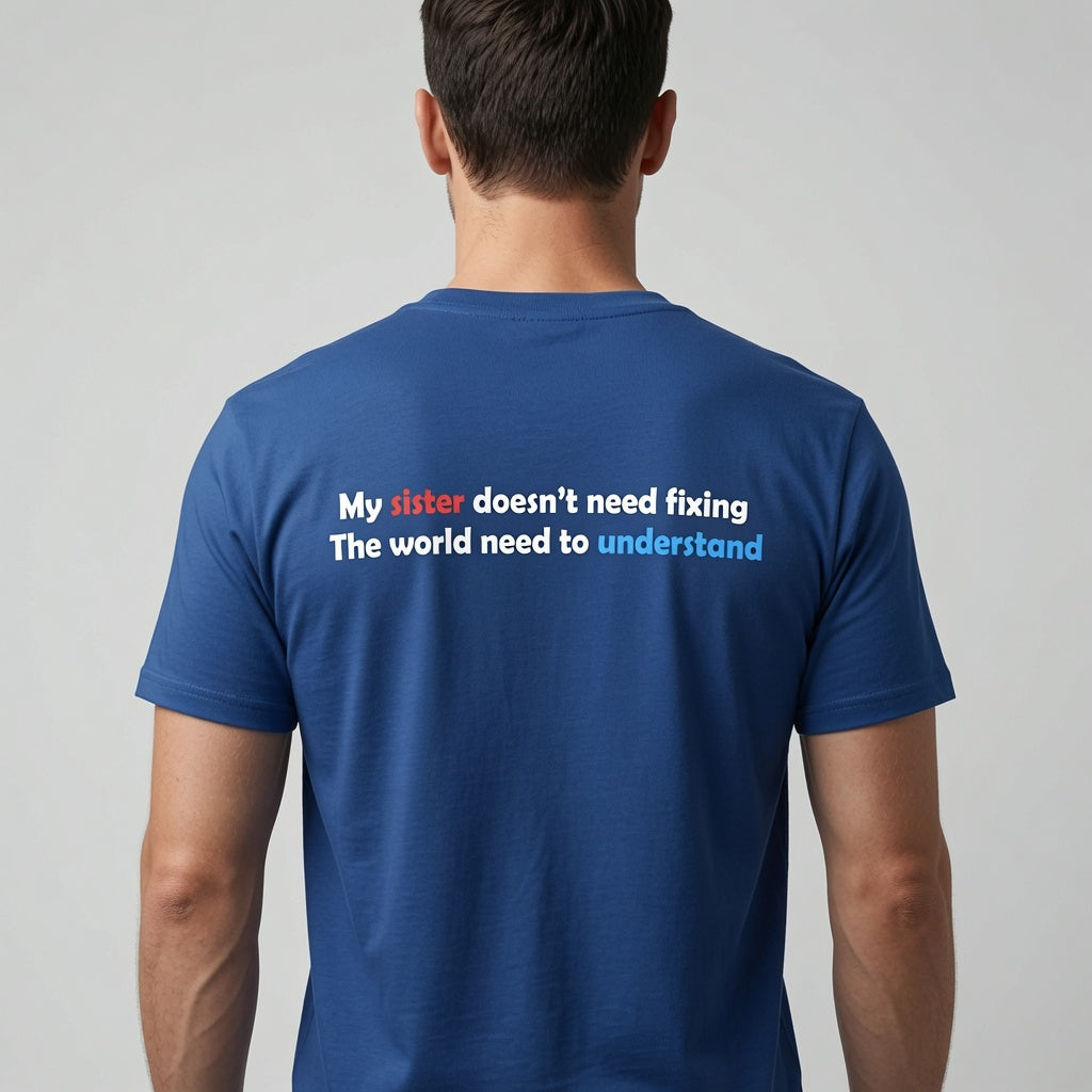 My Sister Doesn’t Need Fixing- Autism Neurodiversity Support T shirt