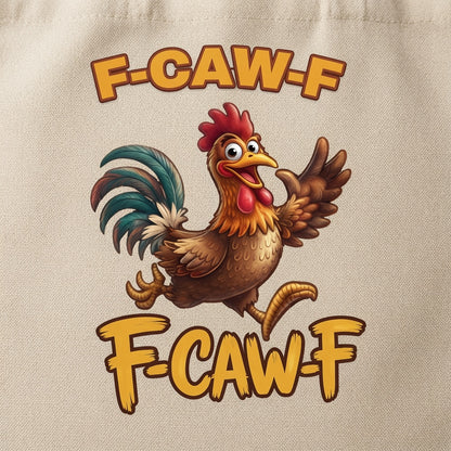 Running Rooster "F-CAW-F" Funny Canvas Tote Bag