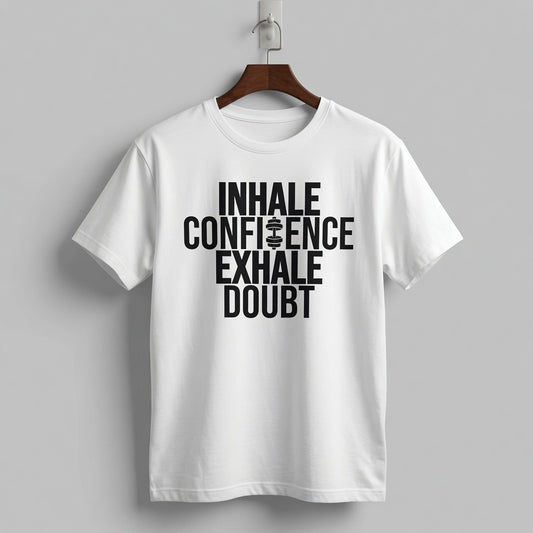"Inhale Confidence Exhale Doubt" Motivational Fitness Graphic Tee