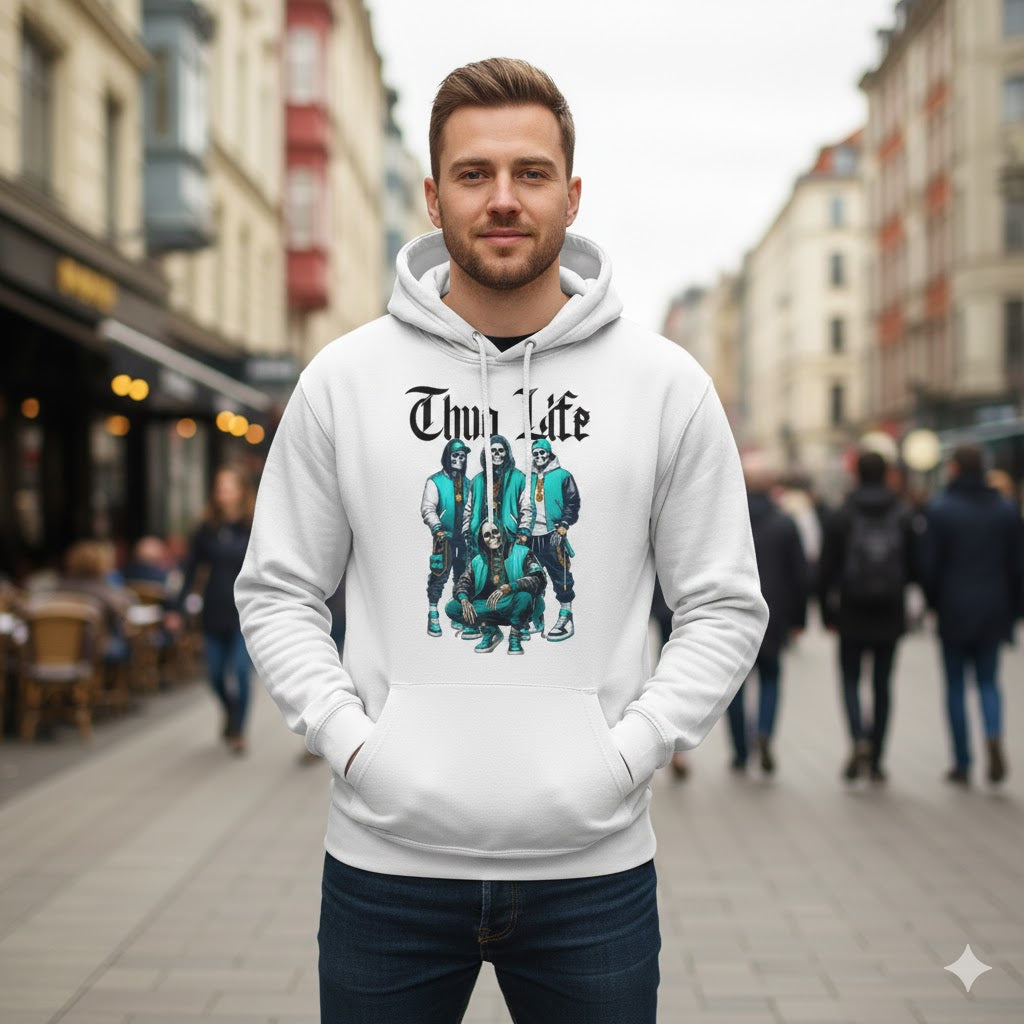 Thug Life Skeleton Crew Graphic Hoodie