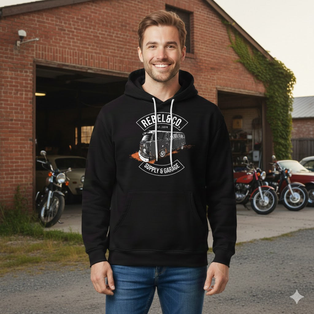 Co. Vintage VW Bus Black Hoodie