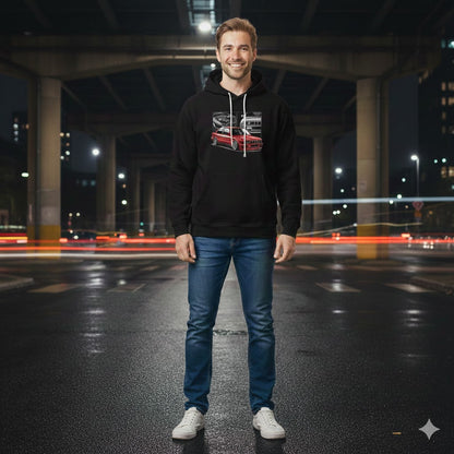 BMW E30 M3 Classic Red Car Black Hoodie
