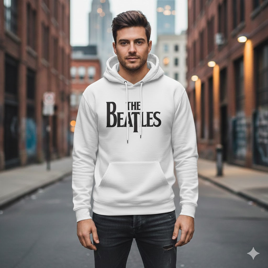 The Beatles Classic Logo White Hoodie