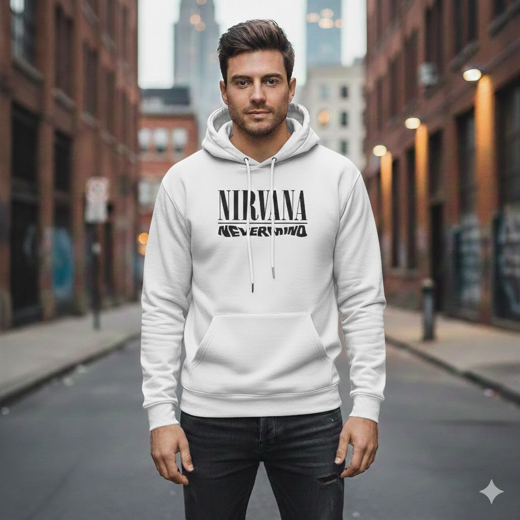 Nirvana Nevermind Album Cover White Hoodie