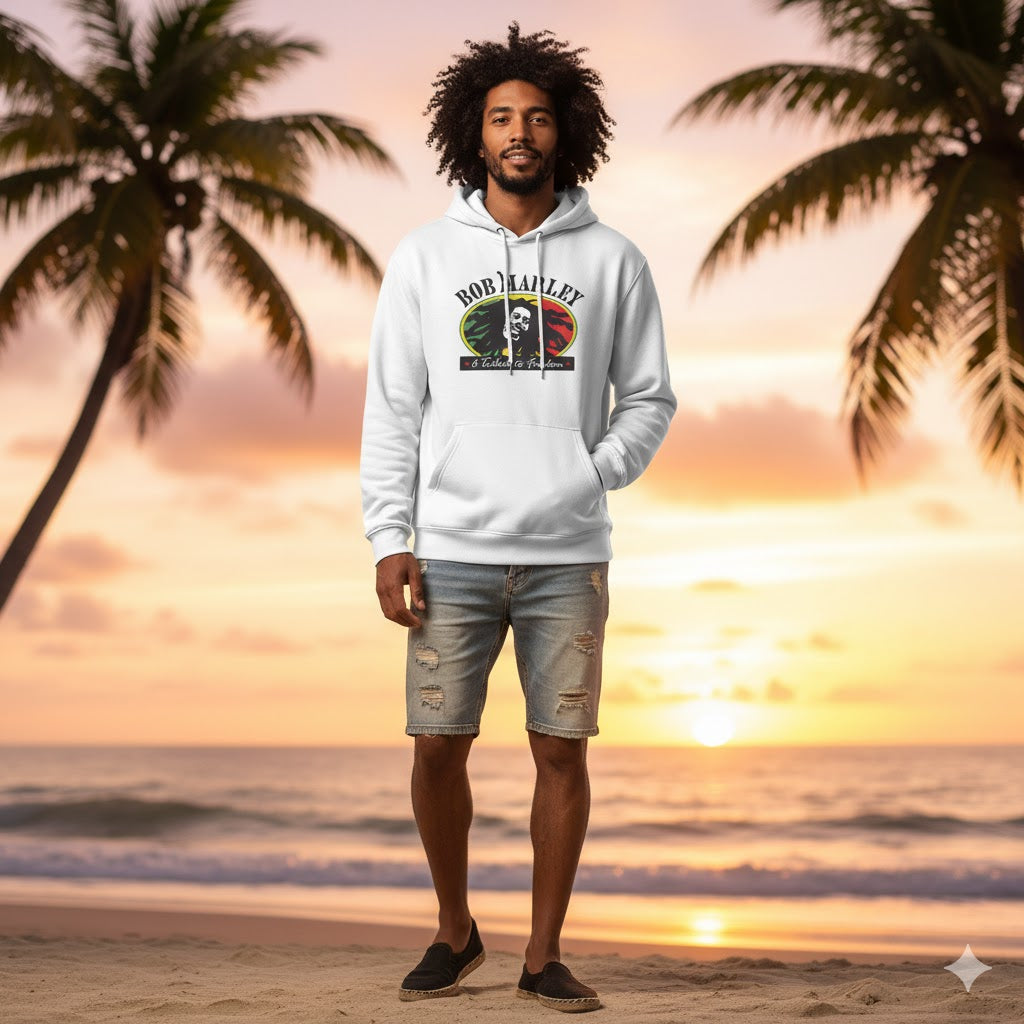 Bob Marley Reggae Legend White Hoodie