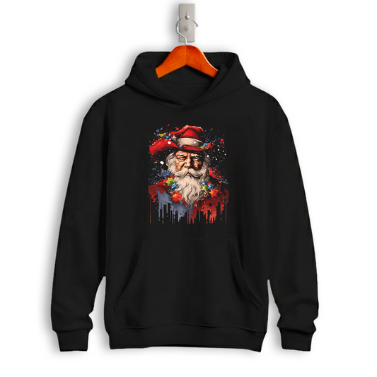 Vintage Santa Claus Splash Art Christmas Hoodie