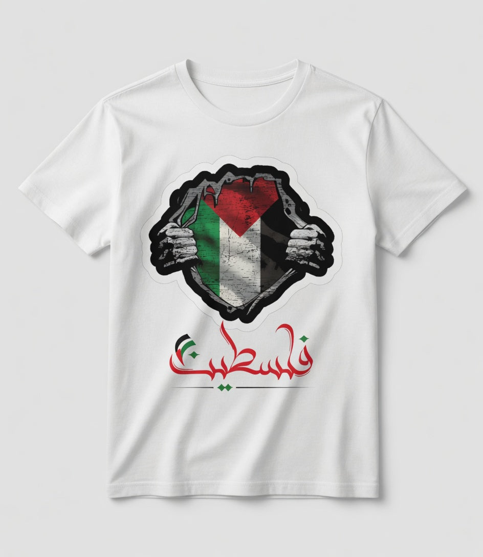 Inner Strength: Distressed Calligraphy Flag Graphic Hoodie