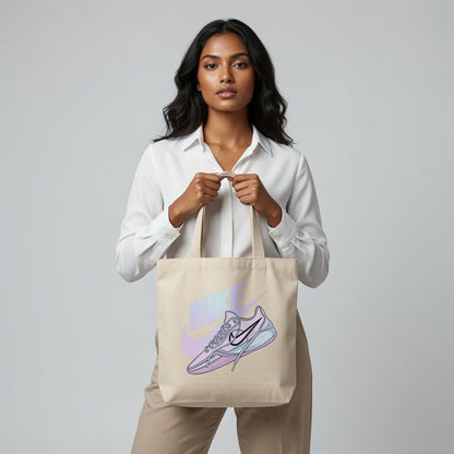 Pastel Sneaker Graphic Canvas Tote Bag - Aesthetic Streetwear Shoulder Bag