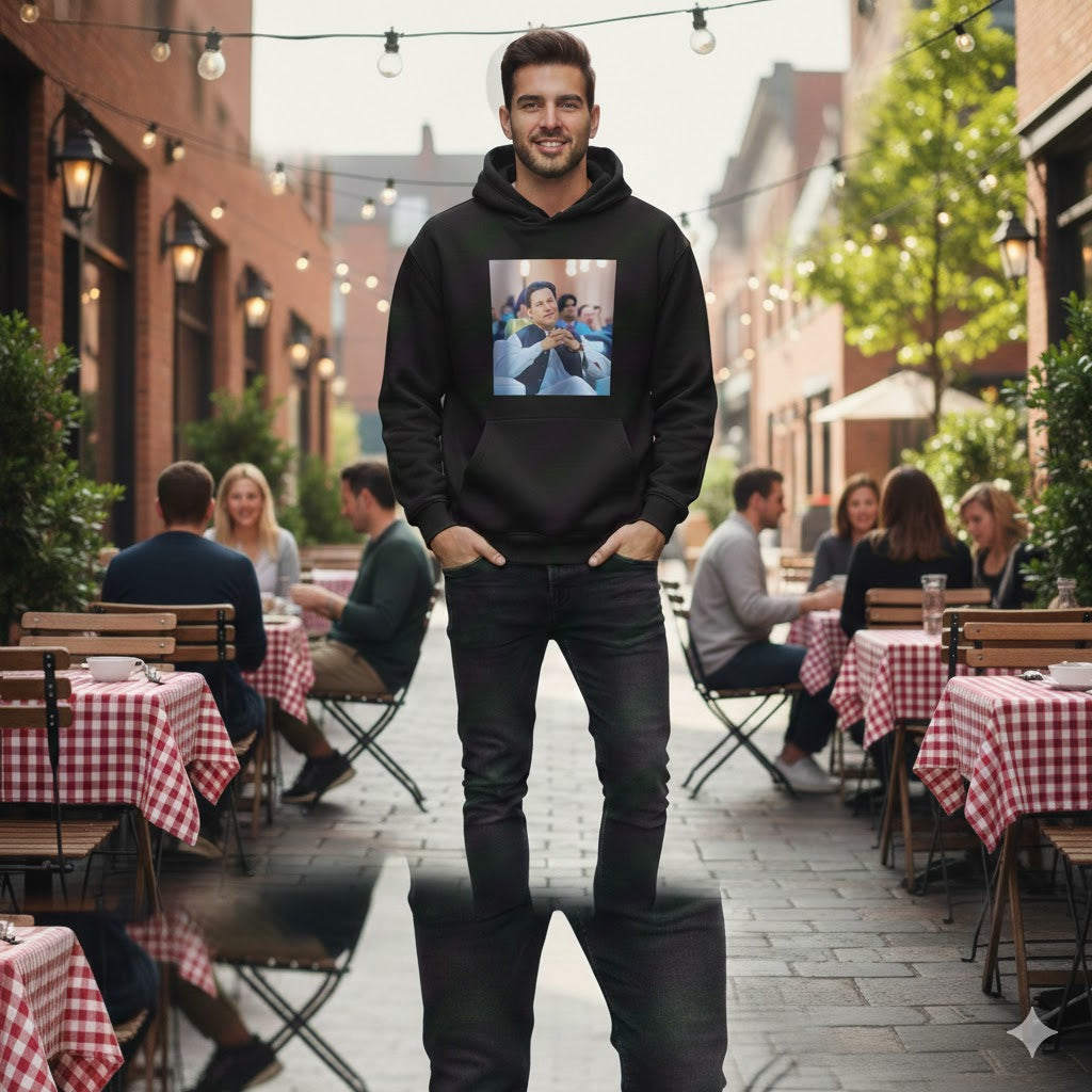 Imran Khan Portrait Black Hoodie