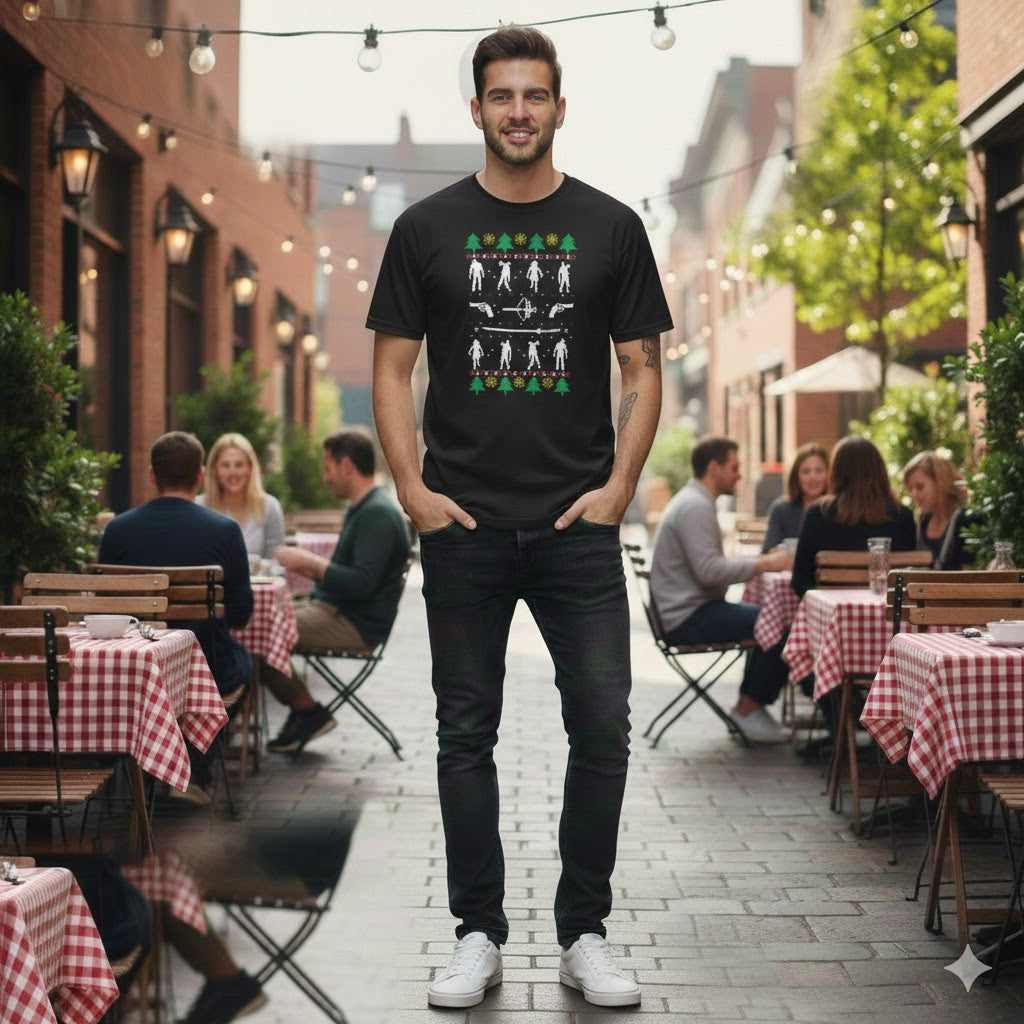 Funny Christmas Zombie Gun Ugly Sweater T-Shirt