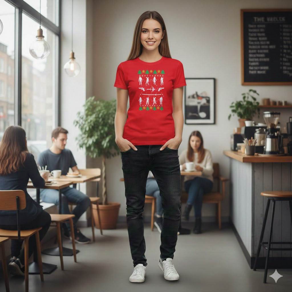 Funny Christmas Zombie Gun Ugly Sweater T-Shirt