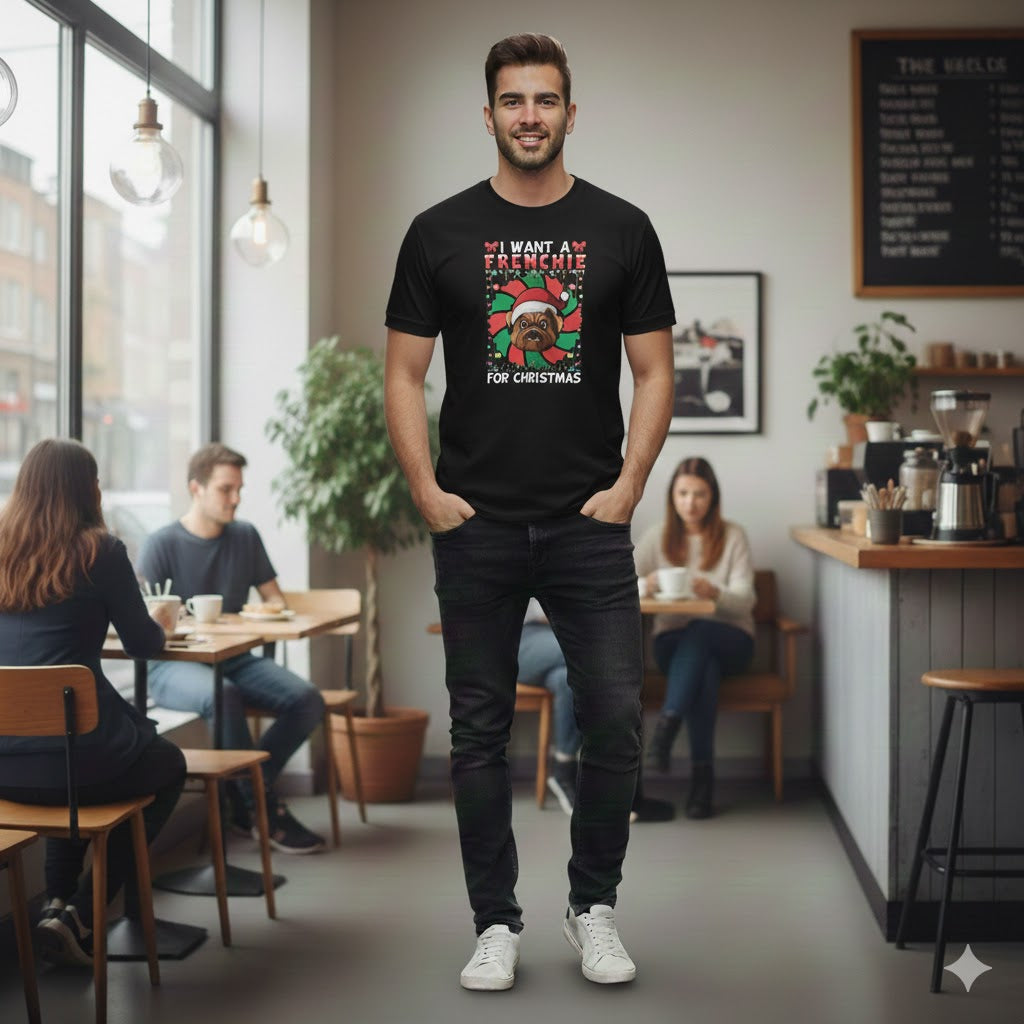 I Want a Frenchie for Christmas T-Shirt