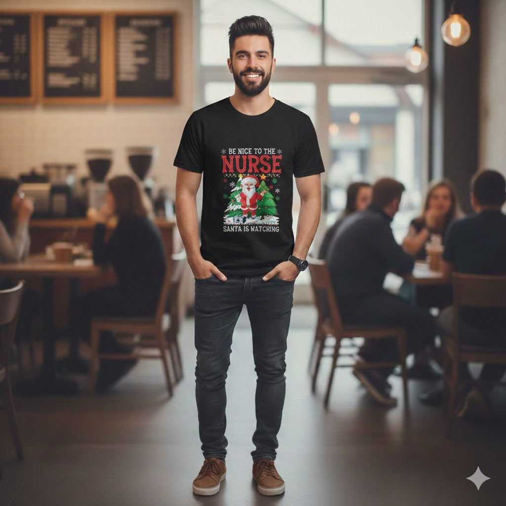 Be Nice to the Nurse Christmas T-Shirt