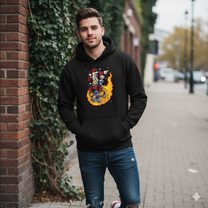 Dabbing Santa on Fireball Christmas Hoodie