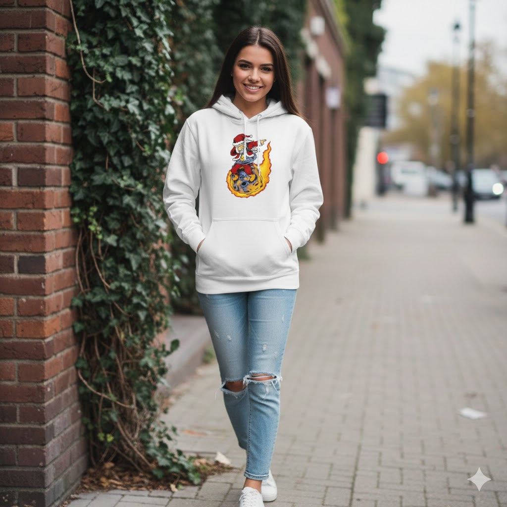 Dabbing Santa on Fireball Christmas Hoodie