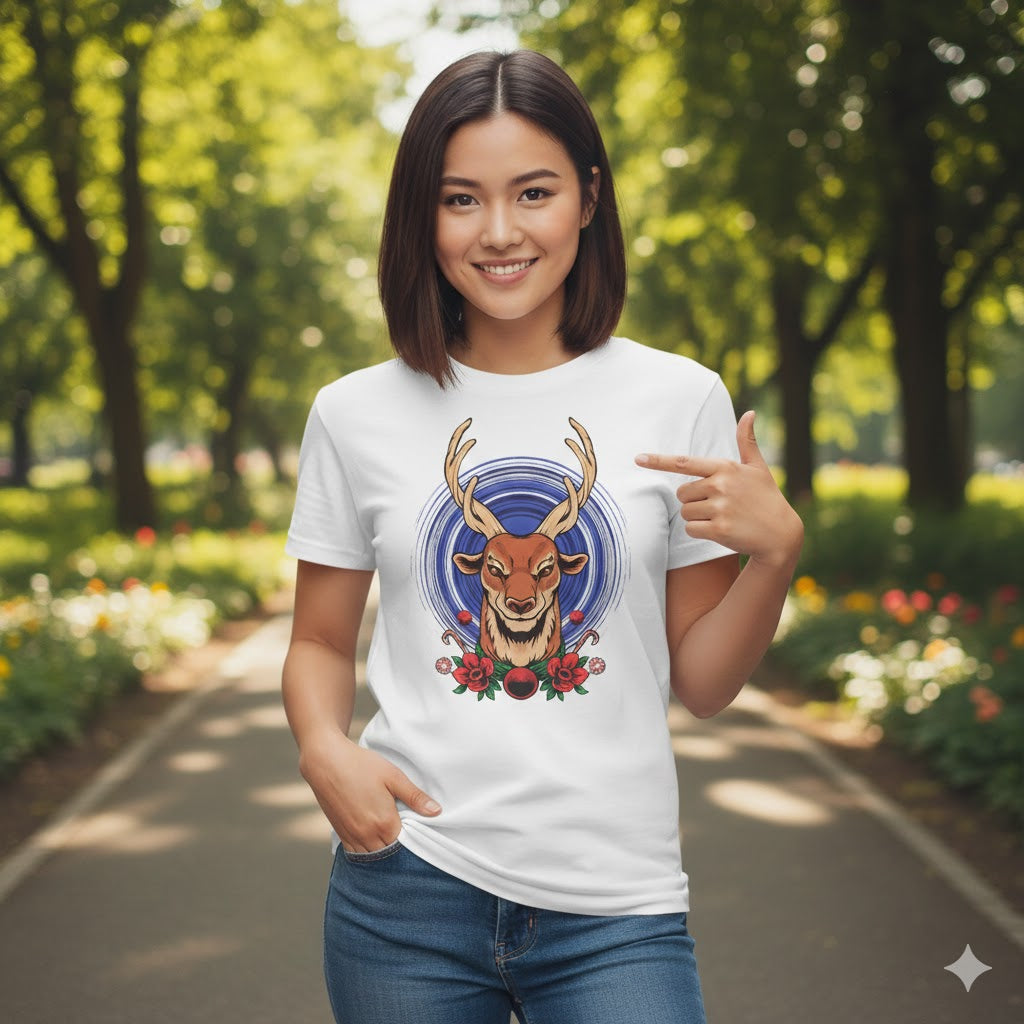 Aggressive Deer Stag Christmas T-Shirt