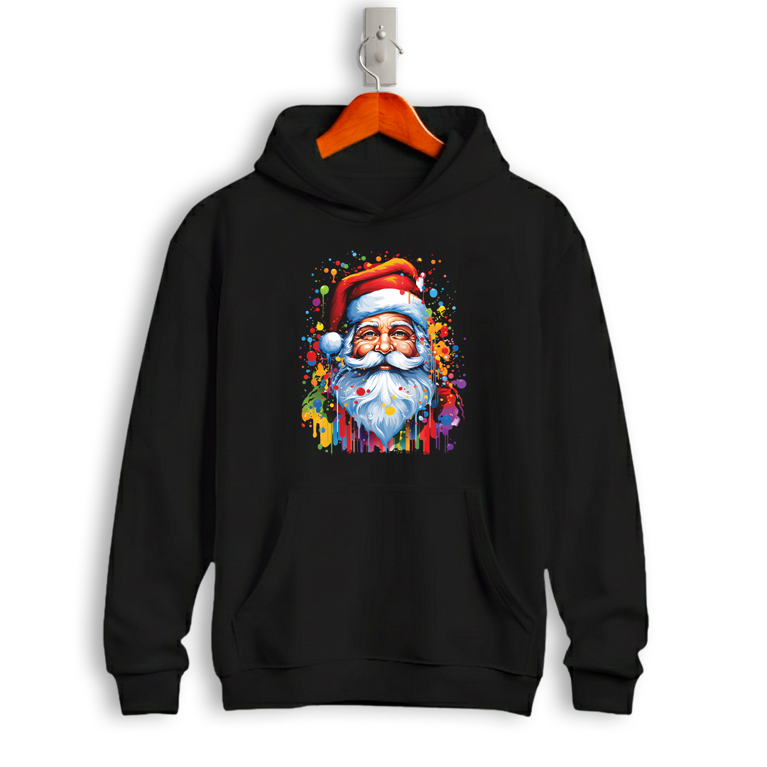 Color Splash Santa Claus Christmas Hoodie