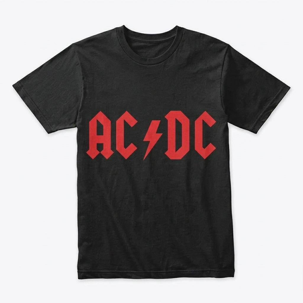 AC/DC Classic Red Lightning Bolt Logo Graphic T-Shirt