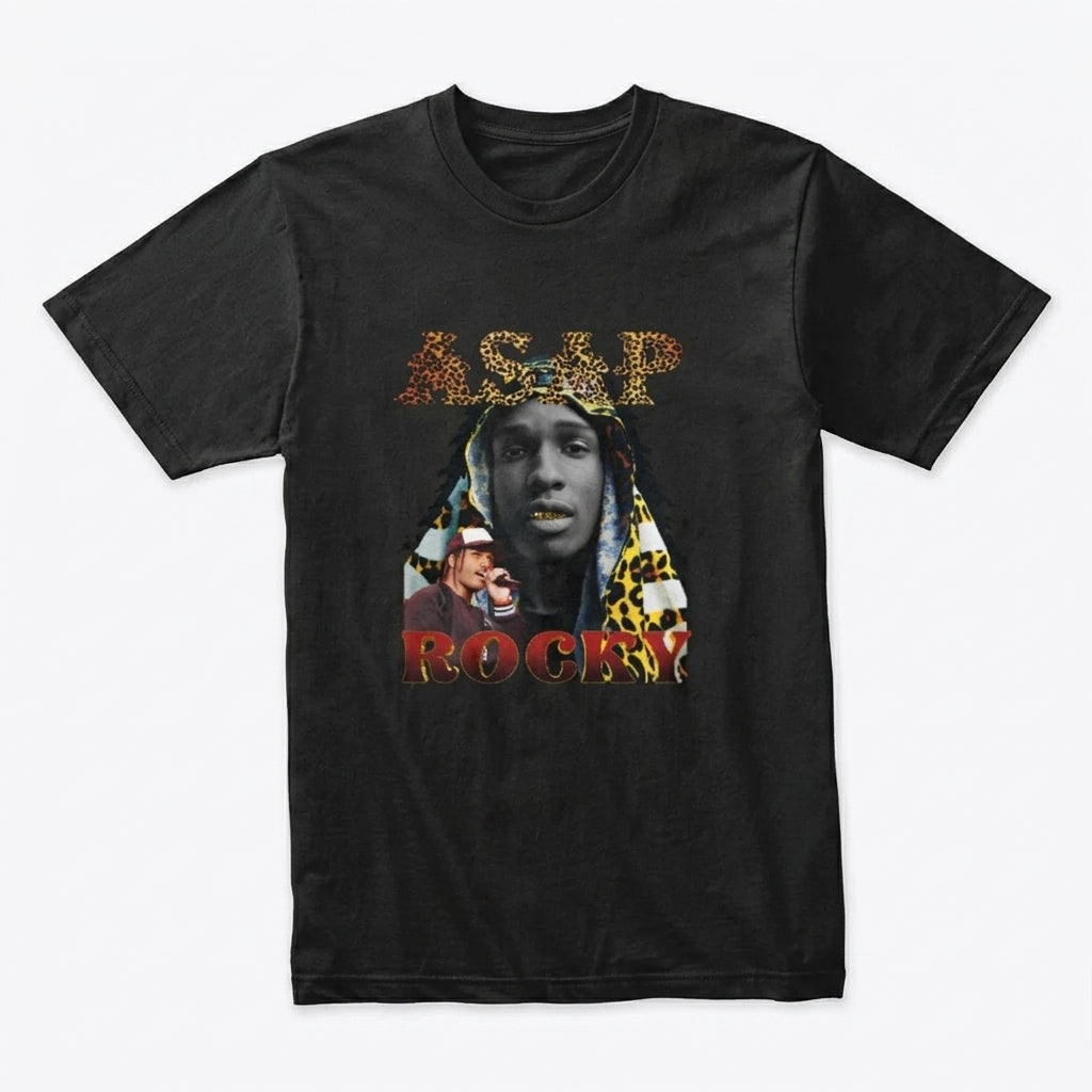 A$AP Rocky Retro 90s Bootleg Rap Graphic T-Shirt
