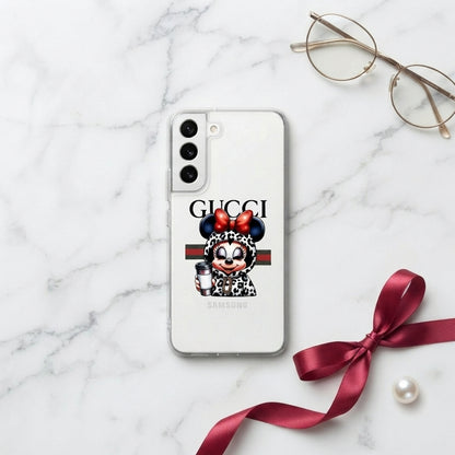 Leopard Hoodie Minnie Mouse Coffee Break Clear Case for Samsung Galaxy