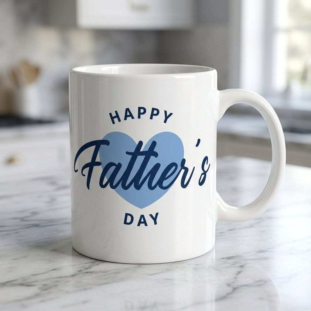Father's Day Ceramic Coffee Mug 11oz - Best Dad Ever, Superhero & King Design Tea Cup Gifts
