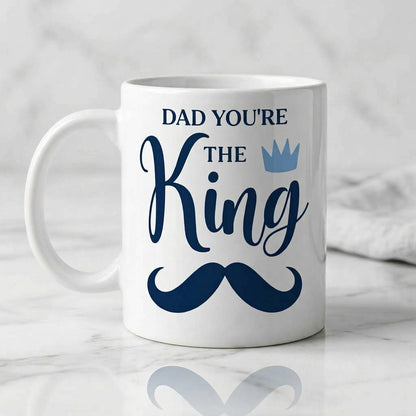 Father's Day Ceramic Coffee Mug 11oz - Best Dad Ever, Superhero & King Design Tea Cup Gifts