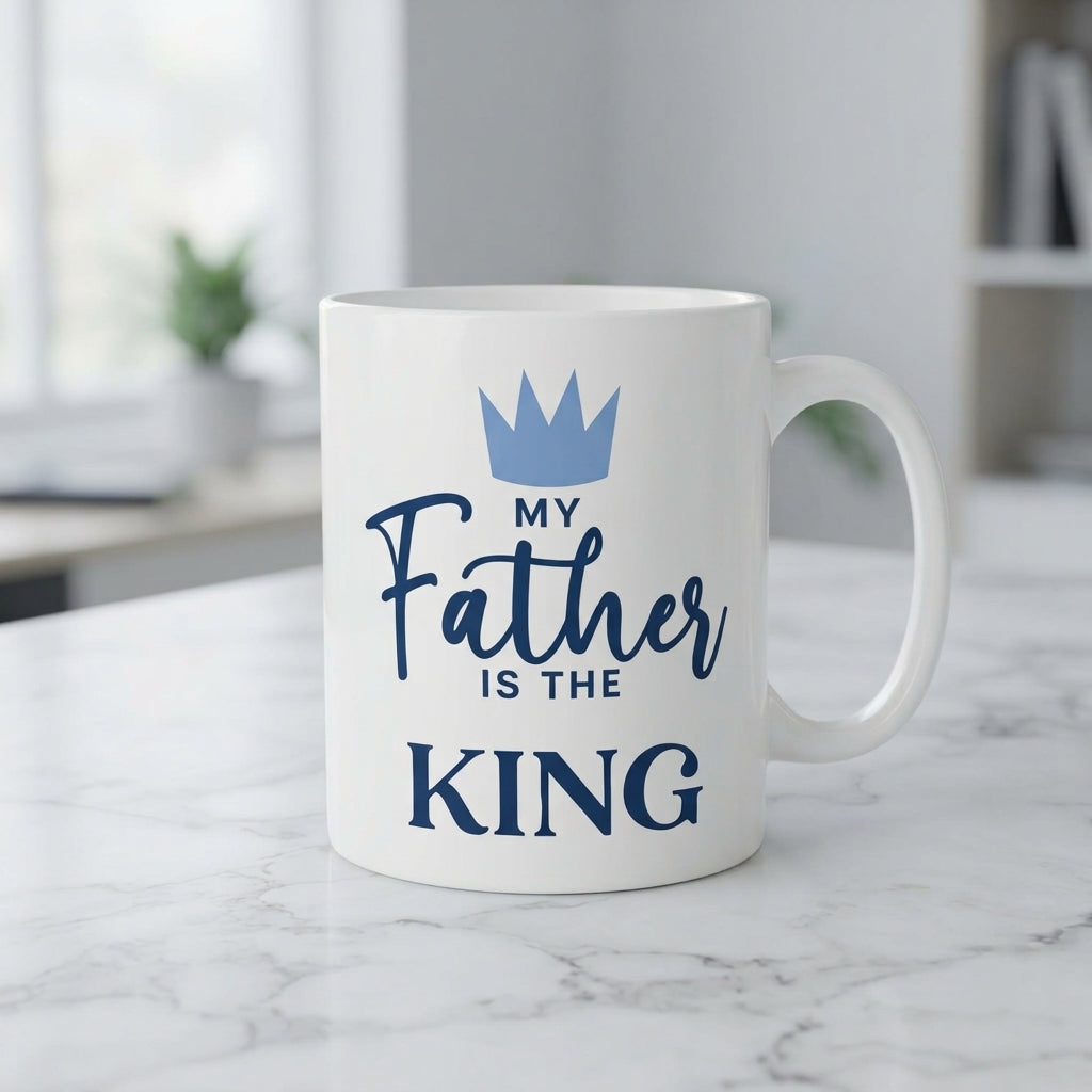Father's Day Ceramic Coffee Mug 11oz - Best Dad Ever, Superhero & King Design Tea Cup Gifts