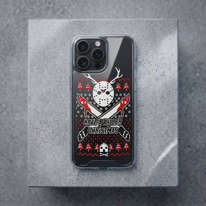 Have A Killer Christmas Horror Mask Graphic Clear Case Funny Holiday Protective Phone Cover for iPhone