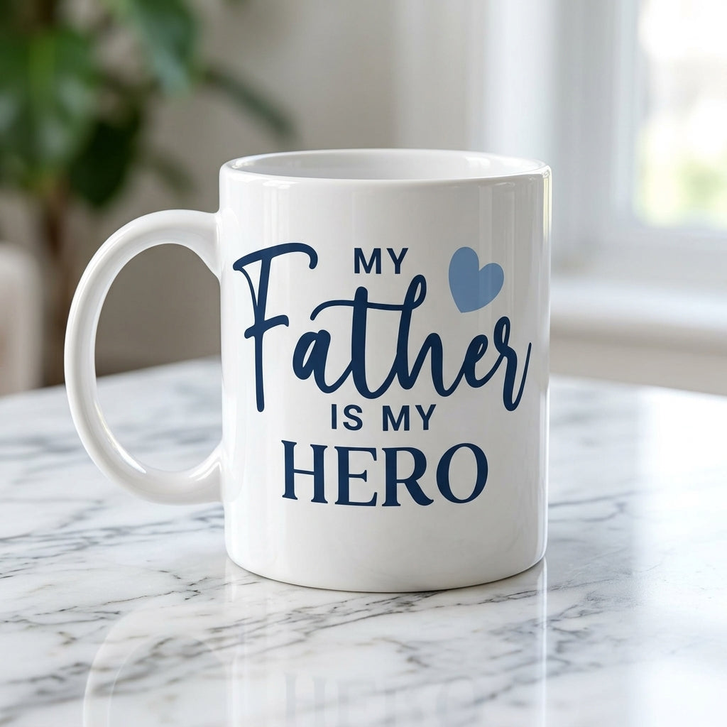 Father's Day Ceramic Coffee Mug 11oz - Best Dad Ever, Superhero & King Design Tea Cup Gifts