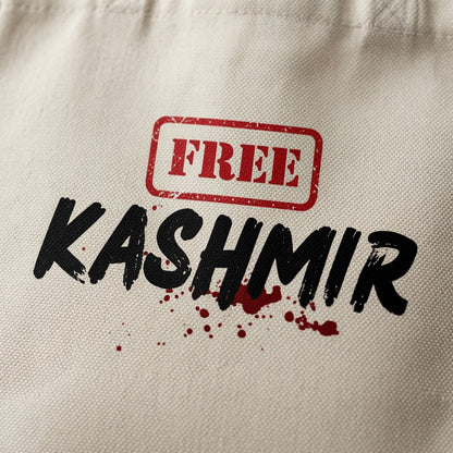 Free Kashmir Typography Canvas Tote Bag - Resistance & Social Justice Handbag
