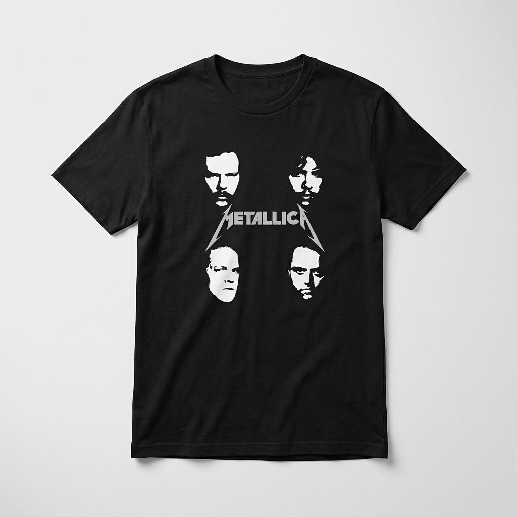 Metallica Vintage Shadow Face Portrait Graphic T-Shirt