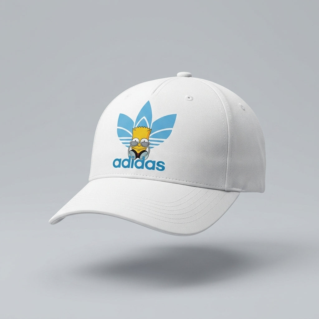 Cool Cartoon Character Graphic Baseball Cap - Adjustable Streetwear Hat (Black & White)