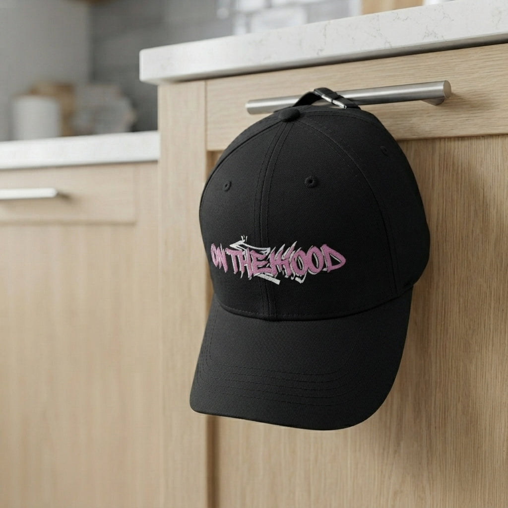 In The Hood Graffiti Style Graphic Baseball Cap - Urban Streetwear Cap (Black)