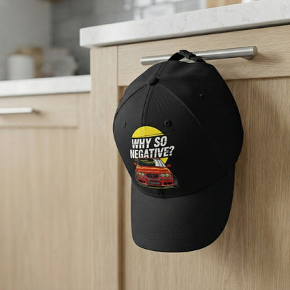 Why So Negative BMW Stance Car Pop Culture Graphic Baseball Cap (Black)