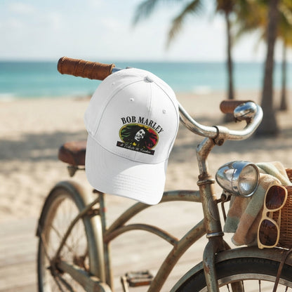 Bob Marley Tribute to Freedom Graphic Baseball Cap - Reggae Legend Cap (Black & White)
