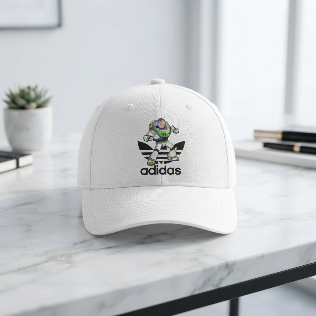 Space Ranger Hero Graphic White Baseball Cap - Adjustable Streetwear Hat