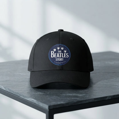 The Beatles Story Liverpool Graphic Baseball Cap - Vintage Rock Band Cap (Black & White)