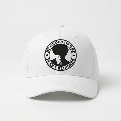 By Order Of The Peaky Blinders Graphic Baseball Cap - Thomas Shelby Crest Cap (White)