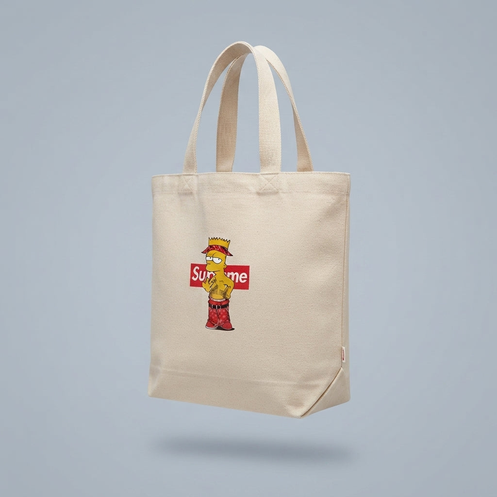 Bart Simpson Tupac Hip Hop Graphic Canvas Tote Bag – Streetwear Edition